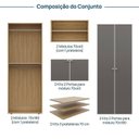 Ver imagem 4 de Guarda-Roupa 4 Módulos 8 Portas 6 Prateleiras Frame CabeCasa MadeiraOriginals