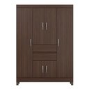 Ver imagem 2 de Guarda Roupa Casal Alba 6 Portas de Bater 2 Gavetas MDP Cafe Touch com Puxadores Cromados Demóbile