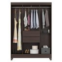 Ver imagem 3 de Guarda Roupa Casal Alba 6 Portas de Bater 2 Gavetas MDP Cafe Touch com Puxadores Cromados Demóbile