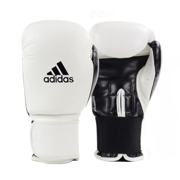 Luva de Boxe Muay Thai Adidas Power 100 Colors Branco/Preto - 16 Oz - 1