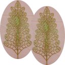 Ver imagem 1 de Folhas Flores Árvore Natal Gliter Dourado Kit 12pçs de 40cm