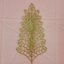 Ver imagem 2 de Folhas Flores Árvore Natal Gliter Dourado Kit 12pçs de 40cm