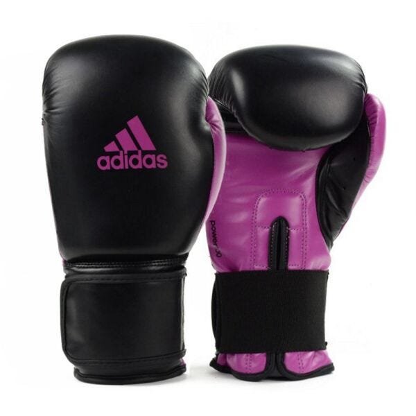 Luva de Boxe Muay Thai Adidas Power 100 Colors Preto/Rosa - 12 Oz - 1