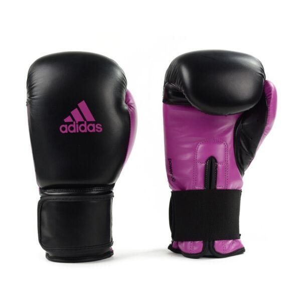 Luva de Boxe Muay Thai Adidas Power 100 Colors Preto/Rosa - 12 Oz - 4