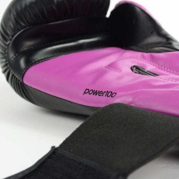 Luva de Boxe Muay Thai Adidas Power 100 Colors Preto/Rosa - 12 Oz - 5