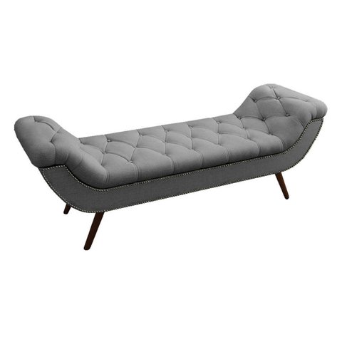 Recamier Divã Odessa P04 140 cm Suede - ADJ Decor - Cinza TCA 940