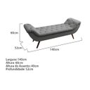 Ver imagem 3 de Recamier Divã Odessa P04 140 cm Suede - ADJ Decor - Cinza TCA 940