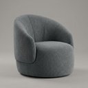 Ver imagem 2 de Poltrona Decorativa Saara Orgânica Bouclê Cinza Escuro Desk Design