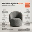 Ver imagem 3 de Poltrona Decorativa Saara Orgânica Bouclê Cinza Escuro Desk Design