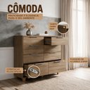 Ver imagem 3 de Cômoda Luxo Doha Infinity 8 Gavetas Telescópica Madeira Design Moderno Puxadores Dourados Quarto Ele