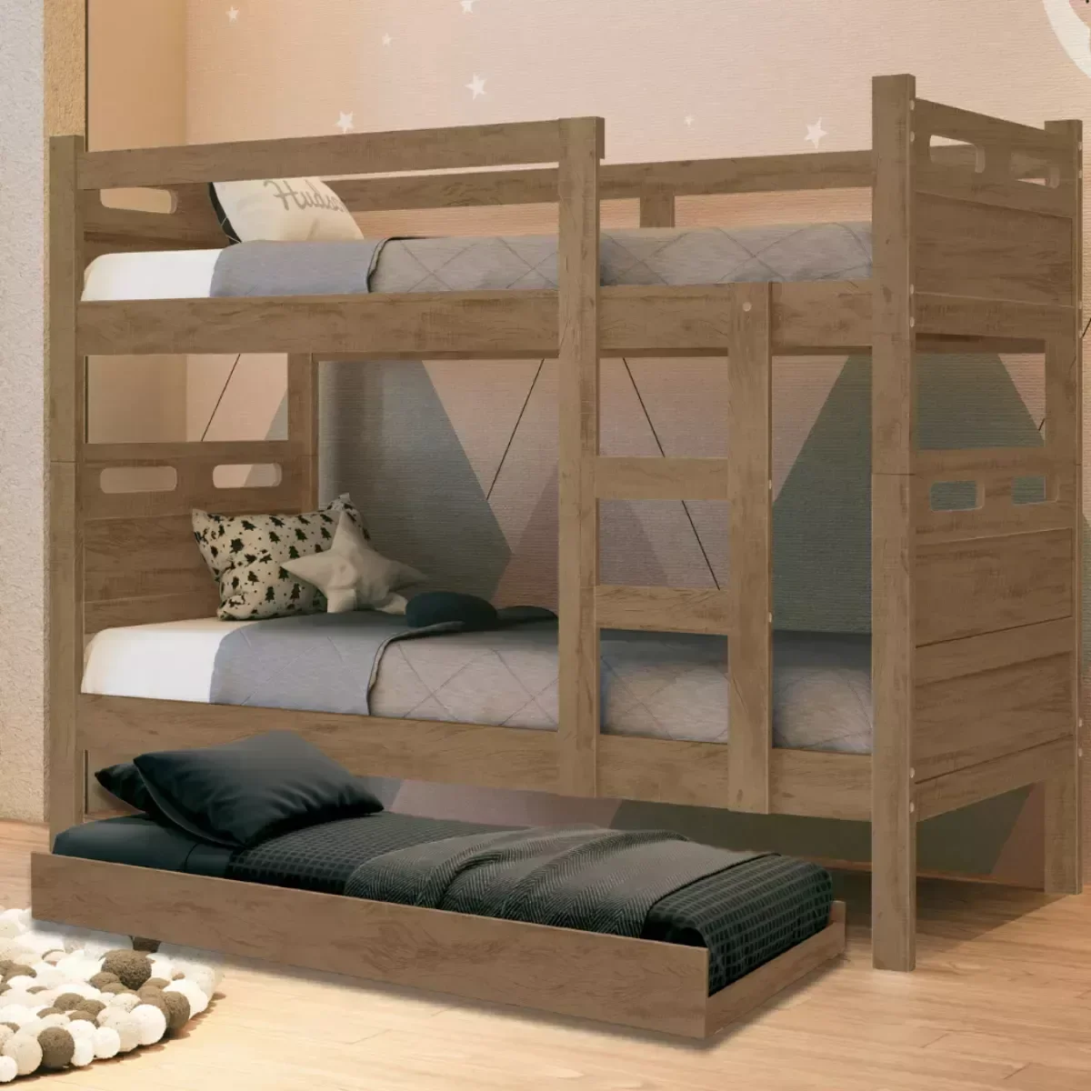Beliche Jaspe com Cama Auxiliar 03 Colchões D33 Cor:castanho - 2