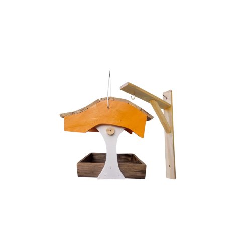 Kit Comedouro e Suporte de Madeira para Decoração Elegante e Natural Material Madeira