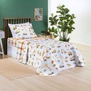 Ver imagem 2 de Kit Cobre Leito Colcha Joy Kids Solteiro Infantil 2 Peças Micropercal 200 Fios - Manny Trator - 100