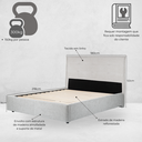 Ver imagem 2 de Cama Queen Ayla com Cabeceira Estofada Linho 218cm x 180cm Cinza Casavee