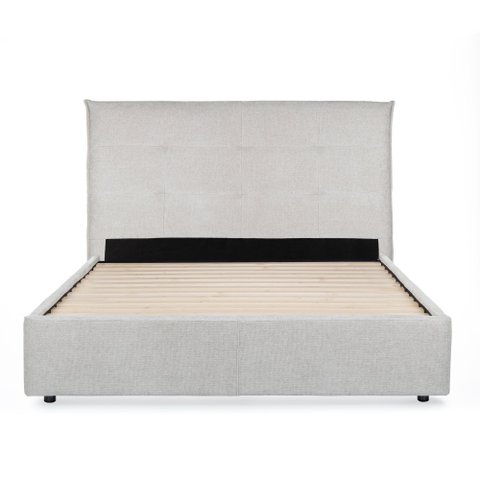 Cama Estofada Ayla Queen 122 Cm X 180 Cm Cinza