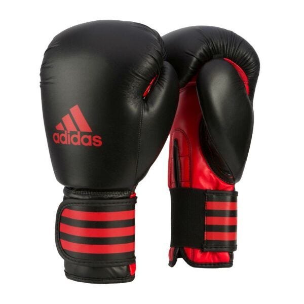 Luva de Boxe Adidas Power 100 Preto/Vermelho - 10 Oz | MadeiraMadeira