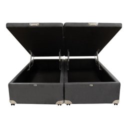 Cama Box Baú Castor Queen Vellus Cinza 158x198x35cm - 4