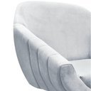 Ver imagem 4 de Poltrona Giratória Giovana Suede Cinza Base Madeira