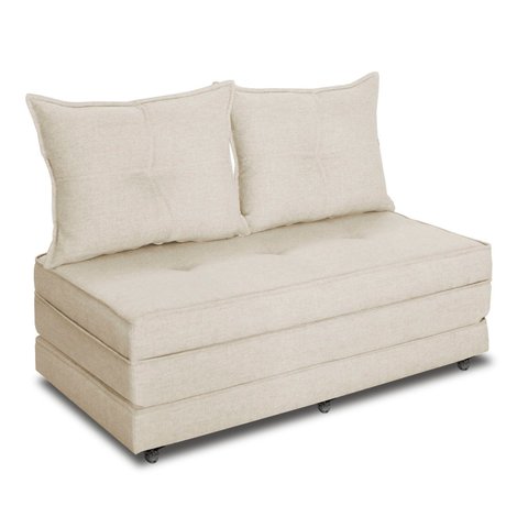 Pufe Cama Dobrável Casal 130 com 02 Almofadas Premium