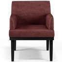 Ver imagem 5 de Poltrona Decorativa para Sala de Estar Base Preto Beatriz W01 Linho Bordô - Lyam Decor