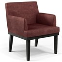 Ver imagem 1 de Poltrona Decorativa para Sala de Estar Base Preto Beatriz W01 Linho Bordô - Lyam Decor