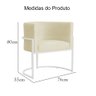 Kit 02 Poltronas Luana Para Sala Base Branca Suede Cores - S.A Móveis DS Móveis Poltrona Luana Marfi - 8