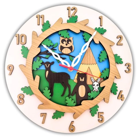 Relógio Decorativo Floresta – Mdf 30x30cm Multi Camadas