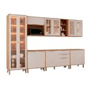 Ver imagem 2 de Cozinha Modulada 7 Peças Brilhante 1 Cristaleira 3 Balcões 3 Armários Aéreo Cinamomo/Off White