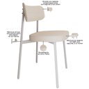 Ver imagem 4 de Cadeira Estofada para Sala de Jantar Astrid Branco C01 Linho Palha - Lyam Decor