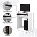 Ver imagem 3 de Mesa / Escrivaninha PRAT Para Computador 1 Gaveta Com Corrediça Telescópica e Bandeja Retràtil Borda