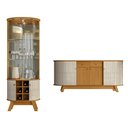 Ver imagem 2 de Conjunto Buffet com Cristaleira Pitt/deker Iluminação Led Gavetas Mdp Cinamomo/offwhite G97 - Gran B