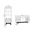 Ver imagem 4 de Conjunto Buffet com Cristaleira Pitt/deker Iluminação Led Gavetas Mdp Cinamomo/offwhite G97 - Gran B