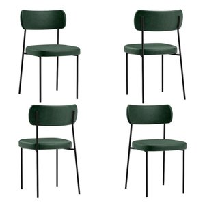 Kit com 4 Cadeira Mila Laminado Verde Musgo - Fdecor