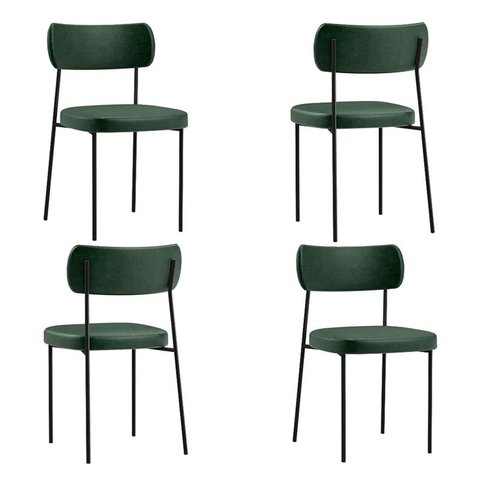 Kit com 4 Cadeira Mila Laminado Verde Musgo - Fdecor
