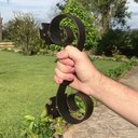 Ver imagem 4 de Conjunto De Puxadores Reto Rústico Em Ferro Reforçado Libertas Rosas Artesanato Puxador de Porta Our