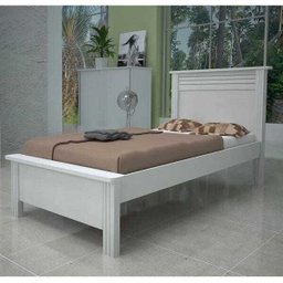 Cama Solteiro Plus, Fabricado em MDF - Bom Pastor Branco Brilhoso - 1