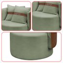 Ver mais imagens de Poltrona Orgânica Base Giratória Maya Corino Nozes e Boucle Verde Redonda Decorativa - Arkell