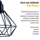 Ver imagem 5 de Pendente Aramado Diamante - Preto - 2100-3