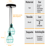 Lustre com 2 Pedentes Aramados Nu - Turquesa -2-2200-5 - 3
