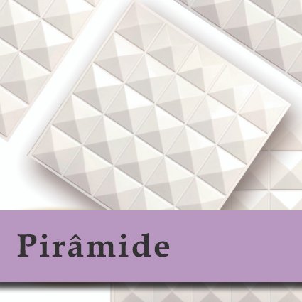 Kit 04 Placas 3D - Modelo Pirâmide - 50x50 ( Total de 1m2 ) - 2