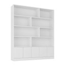 Ver imagem 2 de Estante de Livros 100% MDF 154,6CMX180,5cm 5 Portas 8 Nichos Versatile Branco