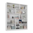 Ver imagem 4 de Estante de Livros 100% MDF 154,6CMX180,5cm 5 Portas 8 Nichos Versatile Branco