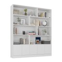 Ver mais imagens de Estante de Livros 100% MDF 154,6CMX180,5cm 5 Portas 8 Nichos Versatile Branco