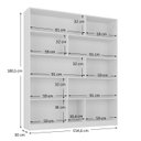 Ver imagem 3 de Estante de Livros 100% MDF 154,6CMX180,5cm 5 Portas 8 Nichos Versatile Branco