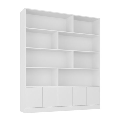 Estante de Livros 100% MDF 154,6cmx180,5cm 5 Portas 8 Nichos Versatile