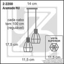 Ver imagem 4 de Lustre com 2 Pedentes Aramados Nu - Cromado - 2-2200-11