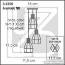 Ver imagem 4 de Lustre com 3 Pedentes Aramados Nu - Cromado -3-2200-11