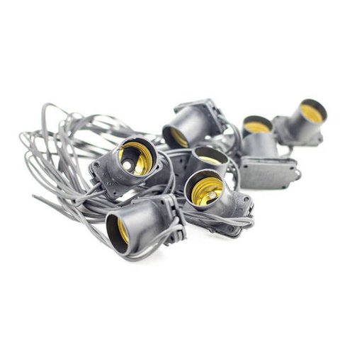 Varal de Lâmpadas - Cordão de Luz 10m + 20 Soquete E27 - PRETO - 10-7102 - Trybo Design