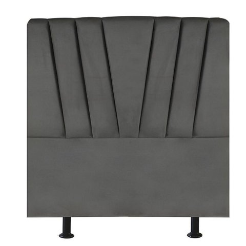 Cabeceira Estofada Cama Box Solteiro 100 Cm Ariel Linho Cinza