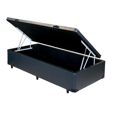 Cama Box Baú Solteiro Preto 88x188x35 - Serra Negra